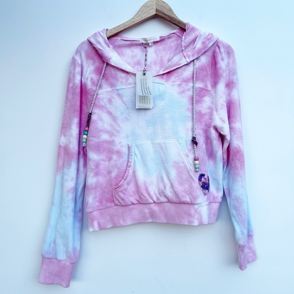 LoveShackFancy Kirby Tie-Dye Hoodie Cherry Fizz